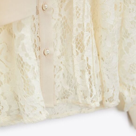 ZARA LACE SHIRT WITH TIED DETAIL - Picture 4 of 7